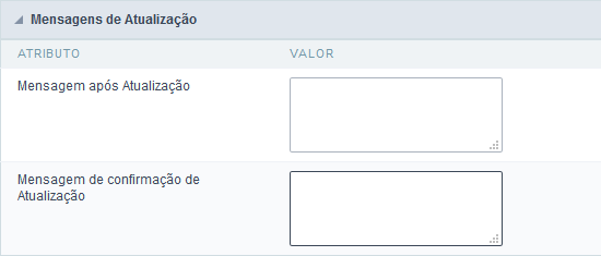 Atualizar mensagens da interface.