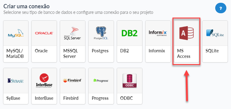 Selecionando a conexão MS Access