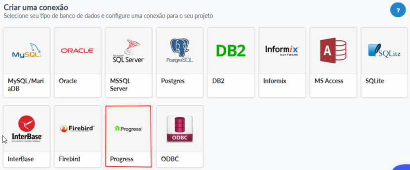 Selecionando a conexão ao banco de dados 