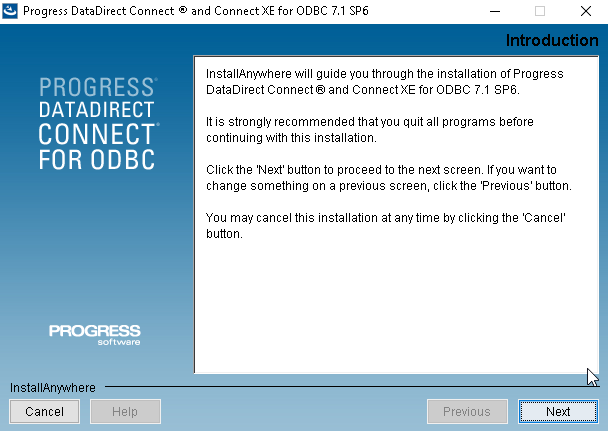 Instalando o Progress OpenEdge ODBC Connector.