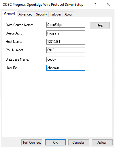 Acessando e configurando a Fonte de dados ODBC