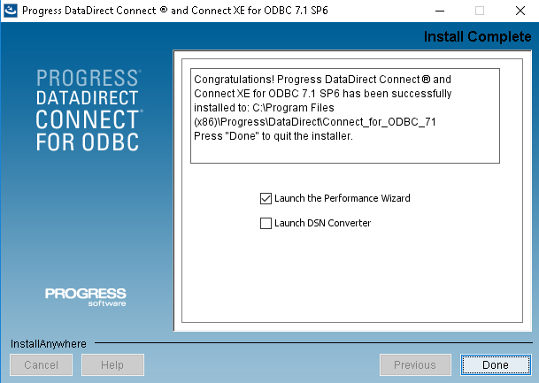 Instalando o Progress OpenEdge ODBC Connector.