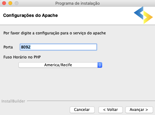 Configuração do Apache da instalação