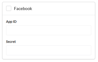 Credenciais do Facebook