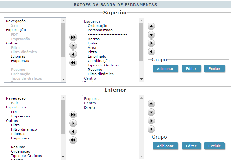 Valores Padrão do projeto - Consulta