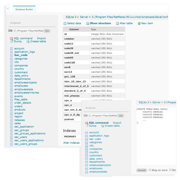 Database Builder (Gerenciador de banco de dados)